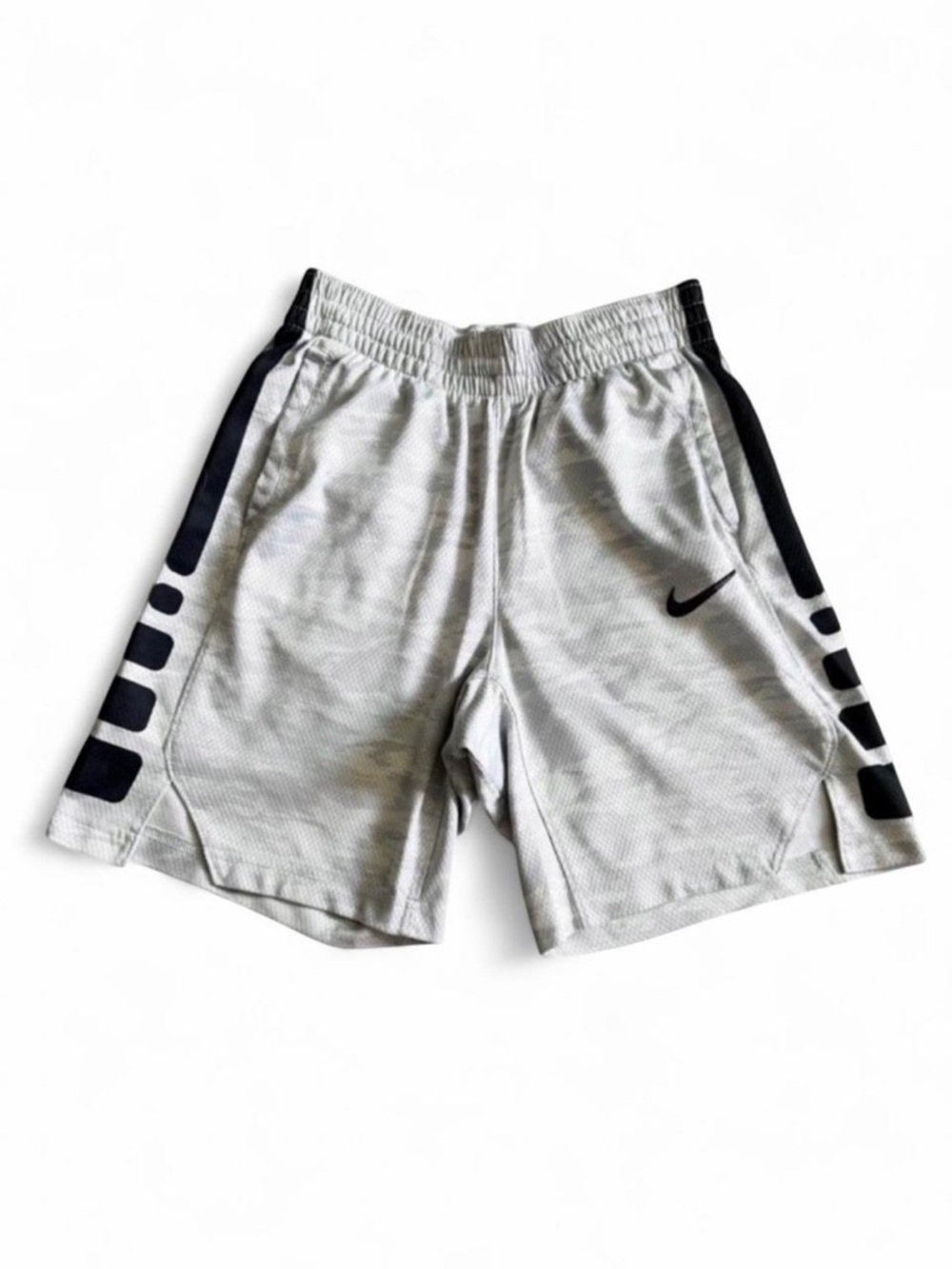 Nike Elite Boys Dri-FIT Basketball Shorts Grey Camo M